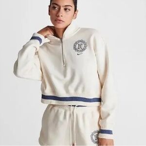 Nike Phoenix Oversize Half Zip Crop Sweatshirt Sz S